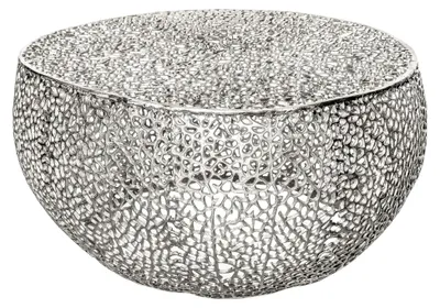 Produktbild von Filigraner Couchtisch Leaf - 80 cm - Silber - Metall