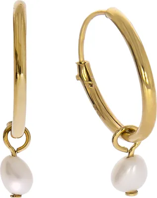 Produktbild von Zeeme Pearls Ohrringe Silber 925 vergoldet mit weißen Perlen 3x5mm