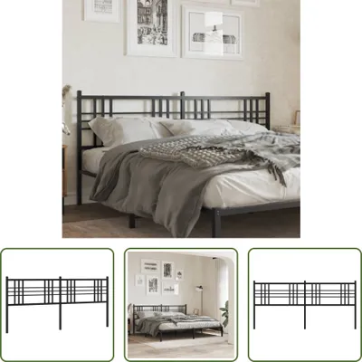Produktbild von The Living Store Kopfteil Metall Schwarz 200 cm