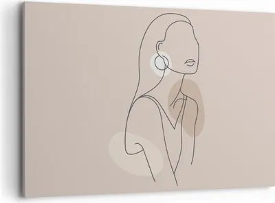 Produktbild von Bild auf Leinwand - Leinwandbild - Einteilig - Stück Linie Frau - 100x70cm - Wand Bild - Wanddeko - Wandbilder - Leinwanddruck - Bilder - Wanddekoration - Leinwand bilder - Wandbild - AA100x70-4766