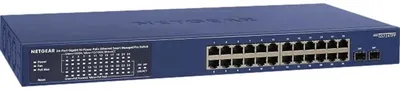 Obrázek produktu pro NETGEAR GS724TP, Řízený, L2/L3/L4, Gigabit Ethernet (10/100/1000), Plně duplexní režim, Podpora napájení po Ethernetu (PoE), Instalace do racku