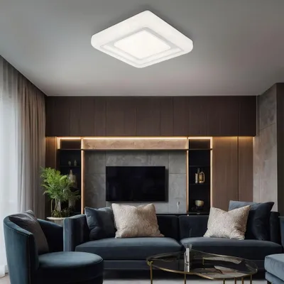 Immagine prodotto di Plafoniera LED, metallo, bianco, 38x38 cm
