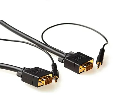 Imagen del producto de Cable de 10 metros, conector VGA y conector de 3.5 mm, 10 metros, VGA (D-Sub) + 3.5 mm (1/8"), Conector macho, Conector macho, Color