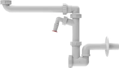 Produktbild von HL Hutterer & Lechner HL137N-WM/40, Waschtisch-Raumsparsiphon, DN40x5/4", mit Waschgeräteanschluss, 1 Stk.