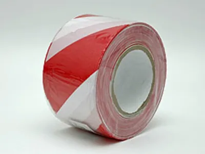 Produktbild von Absperrband rot/weiß,  , 8 cm x 100 m x 30 µm  (270 gsm)