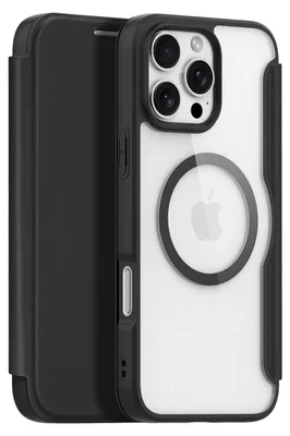 Zdjęcie produktu dla Etui Dux Ducis Skin X Pro na iPhone 16 Pro z MagSafe i klapką - czarne