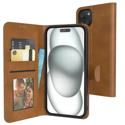 Produktbild von EAZY CASE Business Hülle für Apple iPhone 15 Plus klappbar, Premium Kunstleder Handyhülle mit Kartenfach
