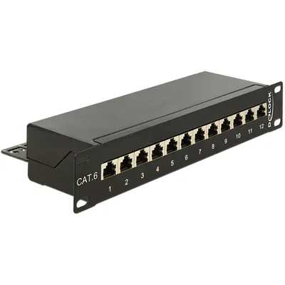 Produktbild von DELOCK 10" Patchpanel 12 Port Cat.6 schwarz