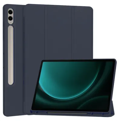 Produktbild von Techsuit Flex Trifold Tablet-Hülle mit Pencil-Halter für Samsung Galaxy Tab S9 FE Plus - Dunkelblau