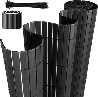 Obrázok produktu pre Vonkajšia žalúzia z antracitového PVC so zosilnenými rebrami na balkón – 180 x 400 cm