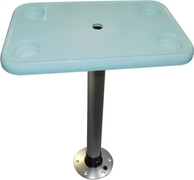 Immagine prodotto di Set di tavoli in plastica con gambe e base in alluminio: rettangolare 406 x 711 mm