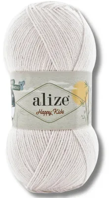 Produktbild von Alize 1x 100g Happy Kids Wolle, Uni, Häkeln, Stricken (White - 55)