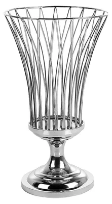 Produktbild von Fink ALLEGRA, Windlicht, Windlicht ohne Glas, Edelstahl , vernickelt, glatt, silberfarben, L. 25 cm, B. 25 cm, H. 43 cm, D. 25 cm 146298