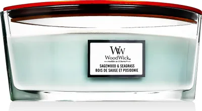 Produktbild von WoodWick Duftkerze | Ellipsenkerze | Sagewood & Seagrass | Geschenke für Frauen