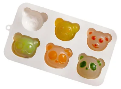 Obrázok produktu pre Silikónová forma na pečenie, 6 medvedíkov, bez BPA, vhodná na fondán, čokoládu, mydlo, ľadové kocky, detskú výživu