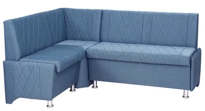 Produktbild von Eckbank Polin, Sitzbank Blau, mit Stauraum, Truhenbank 174x125 cm