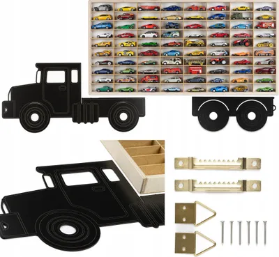 Immagine prodotto di Scaffale per libri in legno - Camion nero - 80 ripiani in legno