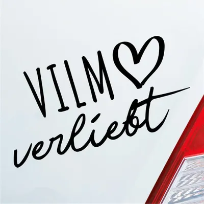 Produktbild von Auto Aufkleber Vilm verliebt Herz Insel Ostsee Liebe Car 19x10 cm Schwarz Matt Sticker Heckscheibenaufkleber
