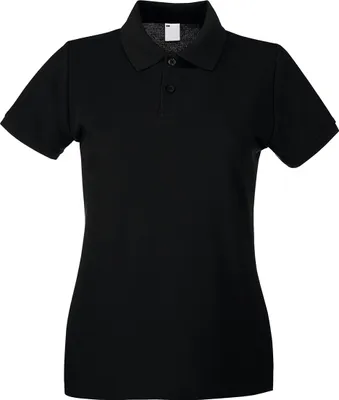 Productafbeelding van Fruit of the Loom - Damespolo met korte mouwen, model BC3906 (maat XS) (zwart)