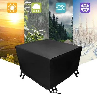 Produktbild von Gartenmöbelhülle Polyester 135x135x75cm schwarz