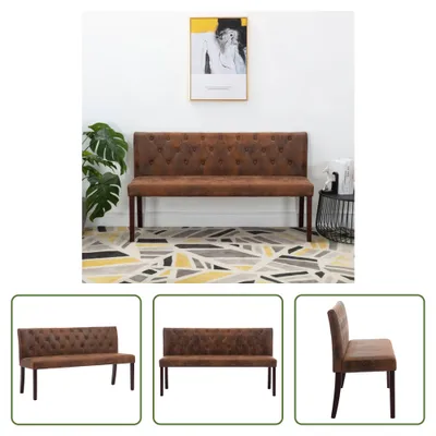 Immagine prodotto di The Living Store Panca 148,5 cm Look scamosciato marrone