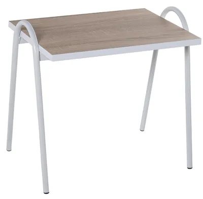 3er-Set Beistelltische Holz/Metall, Eiche/Weiß, 38x48x41 cm