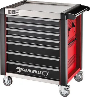Produktbild von STAHLWILLE Werkstattwagen 98/7 PRO 7 Schubl. 651 x 1001 x 1020 mm  rot, RAL 3020; schwarz, RAL 9005