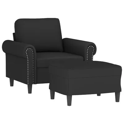 Immagine prodotto di vidaXL Poltrona con sgabello nero 60 cm in velluto
