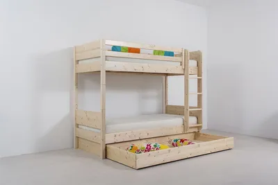 Produktbild von Bettschublade zu Stockbett Castello 78 x 200 cm Buche Nuss gebeizt und lackiert