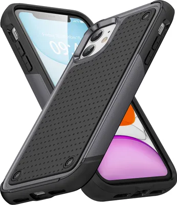 Produktbild von Für iPhone 12 / 12 Pro Hülle Militärqualität Stoßfest Hybrid 2 in 1 Hart PC Weich TPU Handyhülle Grau Schwarz