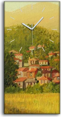 Produktbild von Dekor Leinwand Uhr Wandbilder 30x60 Malerei Bäume Stadt Berge Natur Kunst - weiße Hände