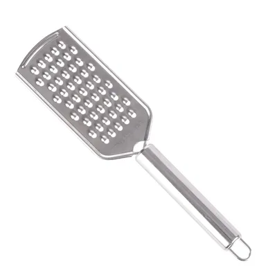 Obrázek produktu pro Ruční struhadlo z nerezové oceli 24 cm – ploché kuchyňské struhadlo na parmazán, zázvor a muškátový oříšek – ergonomická rukojeť s očkem na zavěšení – vhodné do myčky nádobí
