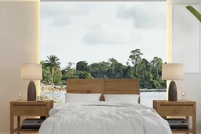 Produktbild von MuchoWow® Fototapete für Wohnzimmer oder Schlafzimmer Wandtapete Vinyl Motivtapete Strand von Kribi - 280x280 cm - Hintergrundbild