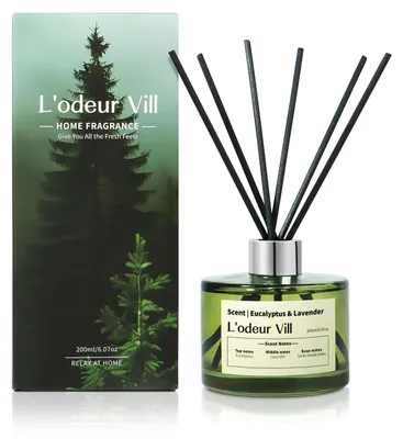 Immagine prodotto di Bastoncini profumati eucalipto e lavanda, 200 ml, diffusore di fragranze per il relax