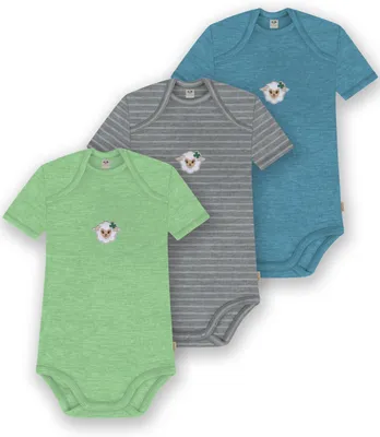 Produktbild von normani 3er Set Baby Merino Body Kurzarm