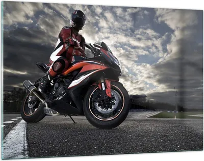 Produktbild von Bilder auf glas - Sport Rennen Motorrad Reise - 120x80cm - Glasbilder - Wandbilder - Kunstdruck - zum Aufhängen bereit - Wanddekoration aus Glas - Glas Bilder - Wandbild auf Glas - GAA120x80-2542