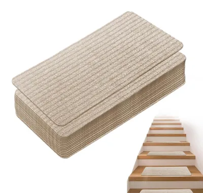 Treppenmatten selbstklebend, rutschfest, beige, 55x22 cm, 15 St.