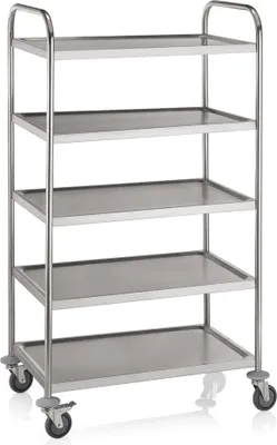 Zdjęcie produktu dla WAS Germany Wózek do serwowania ze stali nierdzewnej, 85 x 53 x 154 cm, 5 półek