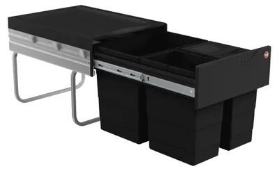Image de Collecteur de déchets Hailo 3642731 Raumspar-Tandem 2x 8,5 +18 L noir