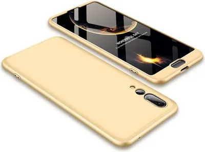 Produktbild von Hülle für Huawei P20 Pro 360 Grad Schutz mit Displayglas Schutzglas Bumper Cover Huawei P20 Pro Farbe: Gold