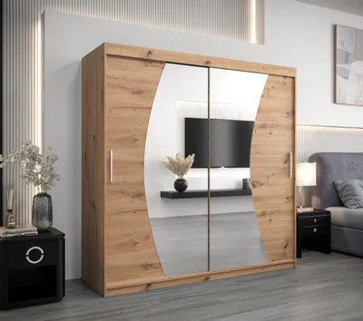 Obrázek produktu pro Skříň s posuvnými dveřmi JASMINA - 200 cm, dub artisan