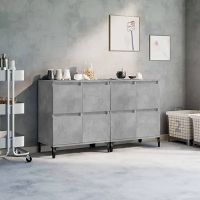 Produktbild von The Living Store Sideboards 2 Stk. Betongrau 60x35x70 cm Holzwerkstoff