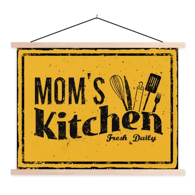 Produktbild von MuchoWow® Textilposter Küche - Mutter - Küchenutensilien 150x113 cm mit holzfarbenen Rahmen - Poster