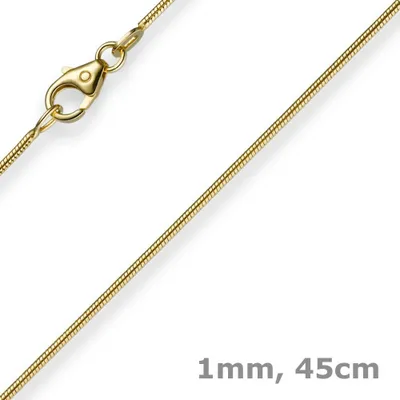1mm-Schlangenkette-750-Gelbgold-45cm