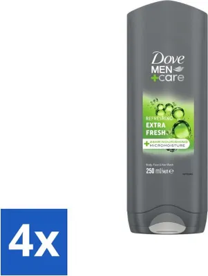 Zdjęcie produktu dla Żel pod prysznic Dove Men+Care – Extra Fresh – 250 ml – opakowanie ekonomiczne – 4 sztuki
