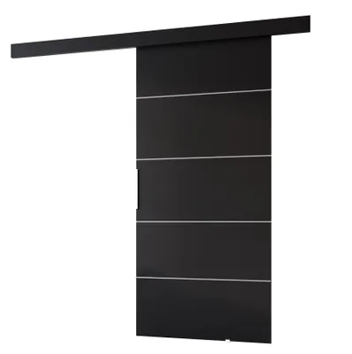 Produktbild von MINIO go for it, Schiebetür "CLEAN B", 96 cm, Zimmertür, mit silbernen Dekorelementen, Schwarz Farbe