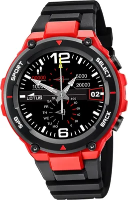 Image de Lotus silicone hommes montre noire sport élégant multifonction D2UL50024/1