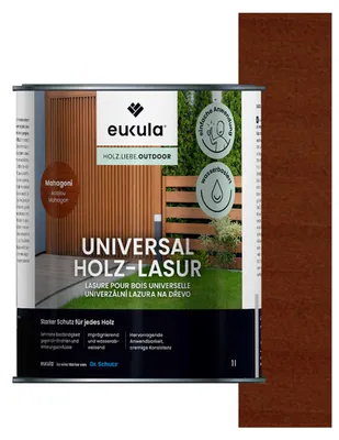Produktbild von Eukula Universal Holzlasur, 1 Liter, Mahagoni