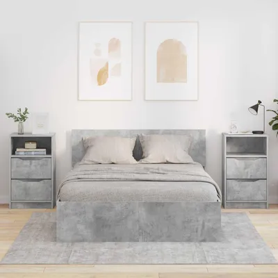 Produktbild von vidaXL Nachttische 2 Stk. Betongrau 40 x 30 x 467 cm Holzwerkstoff