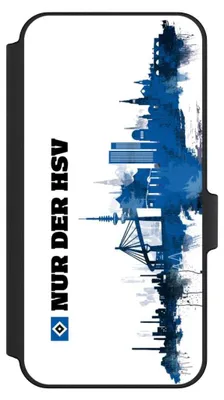 Produktbild von NIVOCASE Klapphülle für Samsung Galaxy A15 5G  Handyhülle aus Kunst Leder NIVOflip schwarz Bundesliga HSV Offizielles Lizenzprodukt